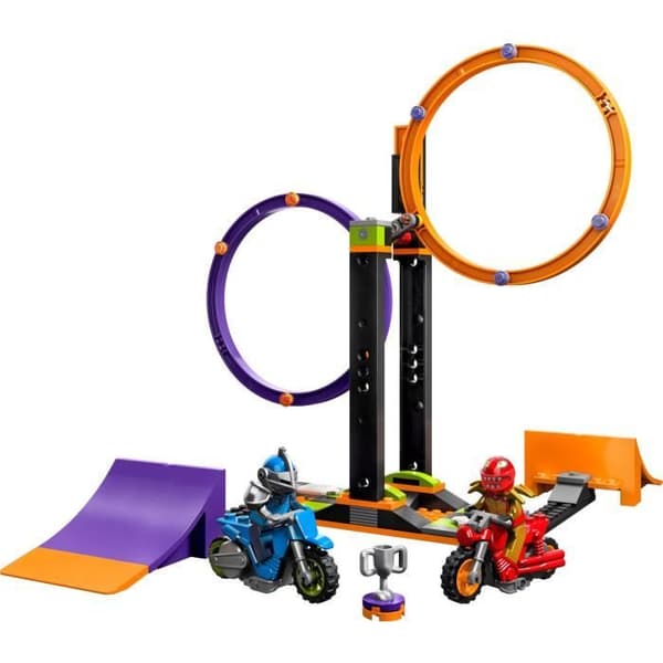LEGO® City Stuntz 60360 Stuntutmaning: Spinnande cirklar, motorcykelleksak för 1 eller 2 spelare