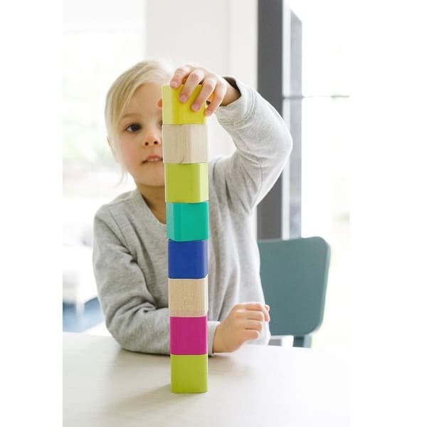 Magnetiska träblock - Tegu - Mina första magnetiska kuber - 15 st - Vit - Blandat