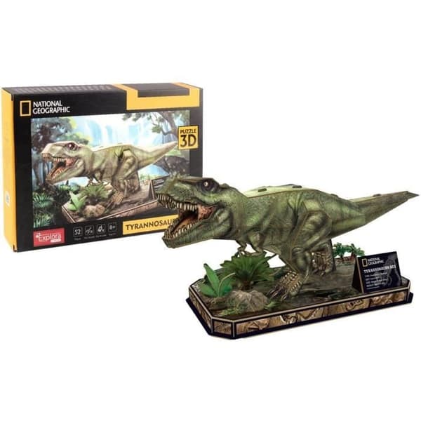 3D-pussel - T-Rex - Konstruktionsspel - EXPLORA - Dinosaurie - 52 bitar - från 8 år och uppåt