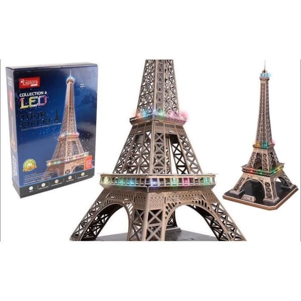 3D Light-Up Pussel - Hela Eiffel - Byggspel - UPPLORA - 84 bitar - Ålder 8+