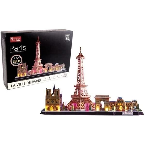3D Luminous Puzzle - Monument of Paris - Byggspel - EXPLORA - 115 bitar - Från 8 år