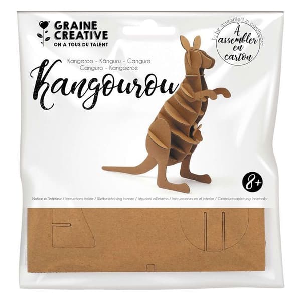 Pappkartong 3D känguru att montera själv