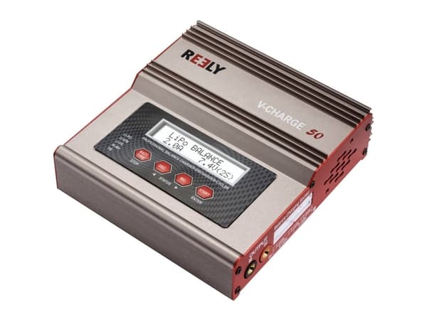 Reely V-Charge 50 Modelbyggeri-multifunktionsoplader 12 V, 230 V 7 A Li-Ion, LiFePO , LiPo, NiCd, NiMH, Bly
