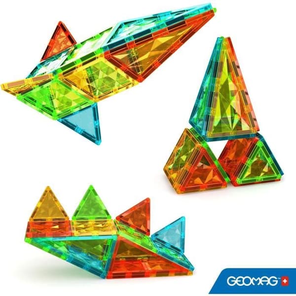 Magnetiska plattor - GEOMAG - Tiles Gems 4100 - 16 bitar - Geometriska former - Kristalleffekt