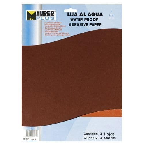 Lija Agua Grano 220 (Pack 3 Pliegos)