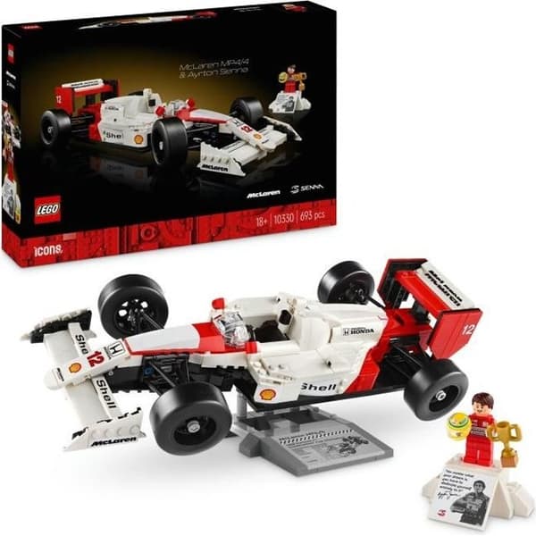 LEGO Icons 10330 McLaren MP4/4 och Ayrton Senna, modellbilset för vuxna