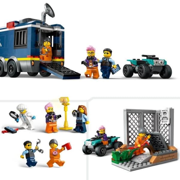 LEGO® 60418 City Det mobila kriminaltekniska laboratoriet, fyrleksak, present till barn från 7 år och uppåt, och minifigurer