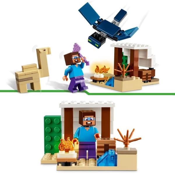 LEGO® 21251 Minecraft Steves ökenexpedition, videospelleksak, biom med hus och minifigurer