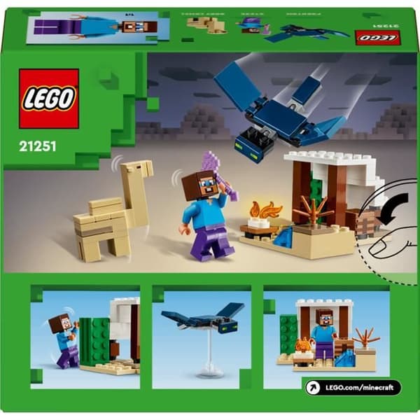 LEGO® 21251 Minecraft Steves ökenexpedition, videospelleksak, biom med hus och minifigurer