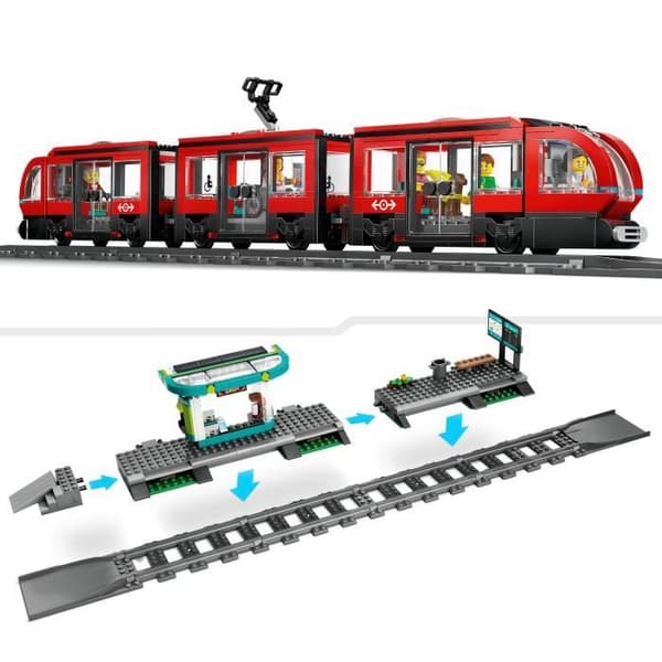 LEGO® City 60423 Spårvagnen och stationen i centrum, fordon för barn från 7 år och uppåt