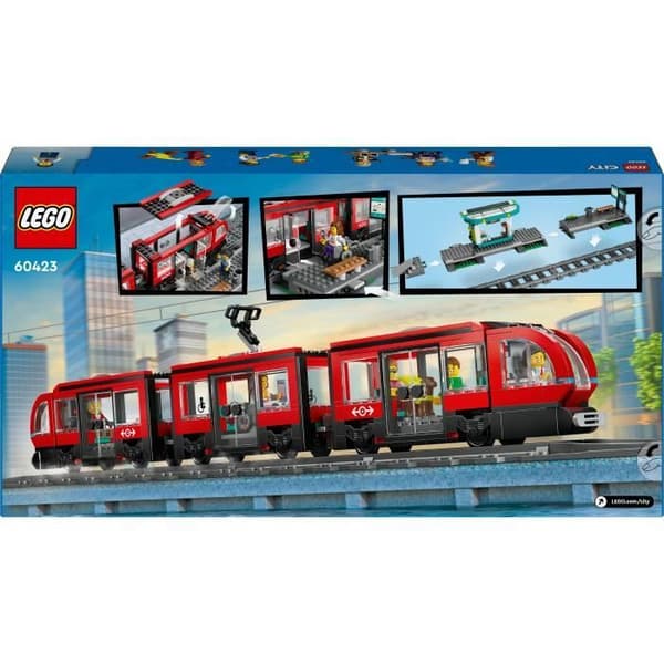 LEGO® City 60423 Spårvagnen och stationen i centrum, fordon för barn från 7 år och uppåt