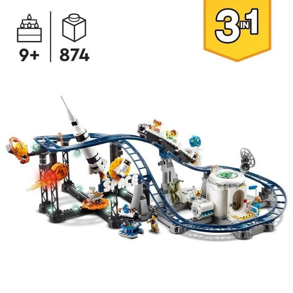 LEGO® Creator 31142 Rymdberg-och-dalbanaleksak med rymdraket, planeter och tegelstenar