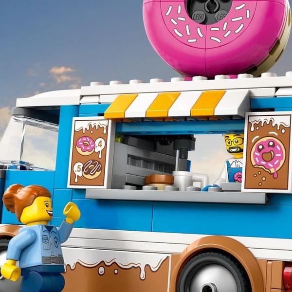 LEGO City 60452 Donut Food Truck – Byggleksak för pojkar från 5 år och uppåt