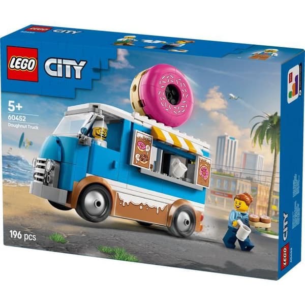 LEGO City 60452 Donut Food Truck – Byggleksak för pojkar från 5 år och uppåt