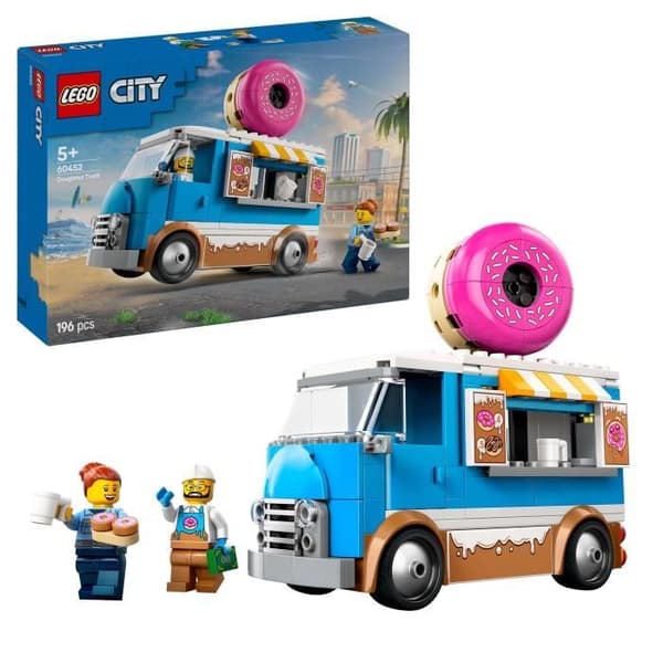 LEGO City 60452 Donut Food Truck – Byggleksak för pojkar från 5 år och uppåt