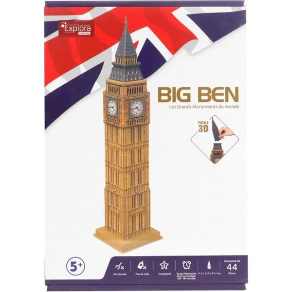 "Pussel 3D - Big Ben - Byggspel - EXPLORA - 44 bitar - Från 5 år"