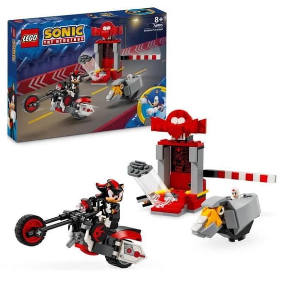 LEGO® 76995 Sonic The Hedgehog Shadow Escape, Motorcykelleksak, Sonic Video Game Character Minifigures