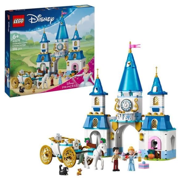 LEGO Disney Princess 43275 Askungens slott och vagn - Rollspel Ålder 6