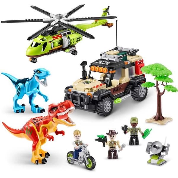 Byggset - ZURU - Dino Adventure Dino Hunt (592 stycken) - Förhistoriskt äventyr med dinosaurier och fordon