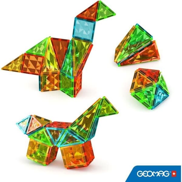 Magnetiska plattor - GEOMAG - Tiles Gems 4102 - 44 delar - Geometriska former - Kristaleffekt