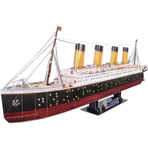 3D pussel ljus - Titanic båt - Byggspel - EXPLORA - 266 bitar - Från 8 år