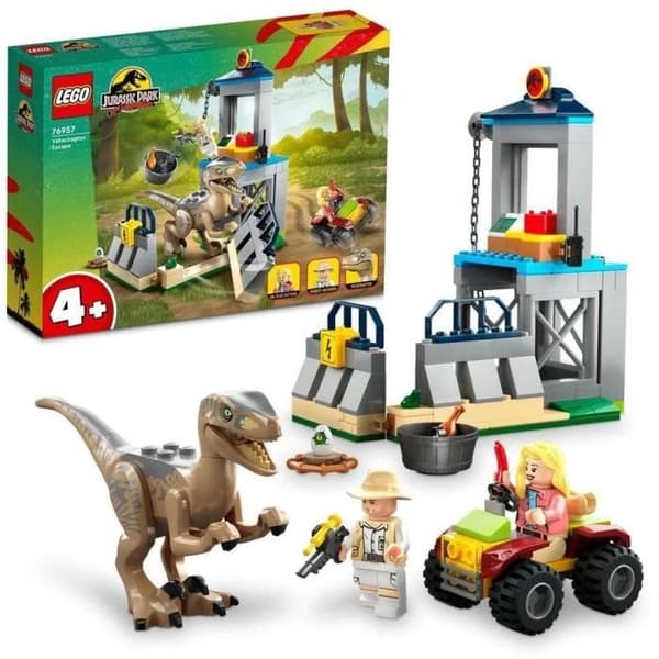 LEGO® Jurassic Park 76957 Velociraptor Escape Toy med dinosaurie och bil