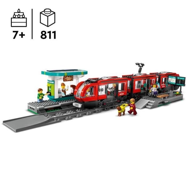 LEGO® City 60423 Spårvagnen och stationen i centrum, fordon för barn från 7 år och uppåt