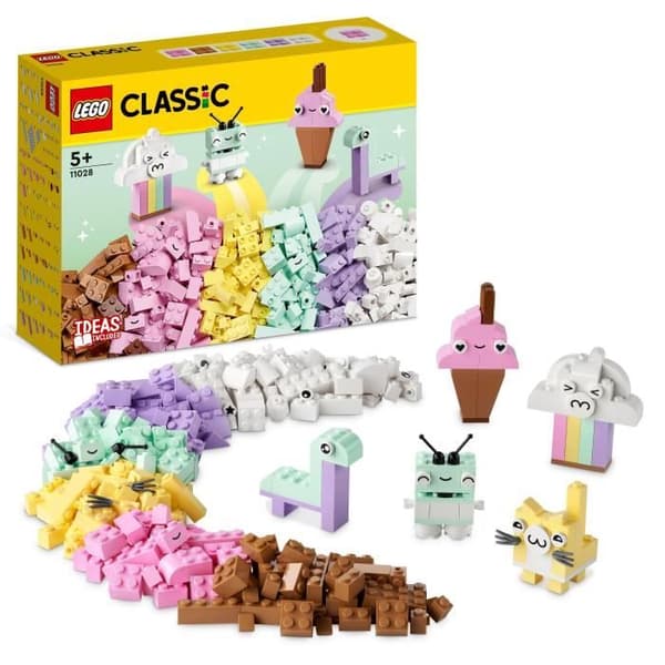 LEGO® Classic 11028 Pastell Creative Fun, tegelleksak med dinosaurie och katt, present