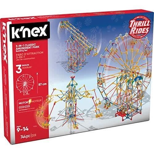 Spel Konstruktion - K'NEX - 17035 - Nöjespark - 3 Motoriserade Åkattraktioner - 744 bitar
