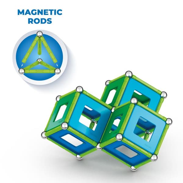 Ekologisk och kreativ magnetisk byggsats - GEOMAG - Klassiska paneler återvunna 114 st