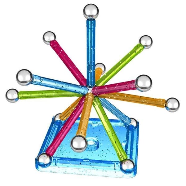 Byggset - GEOMAG - Glitter - 30 bitar - Flerfärgad - Från 3 år