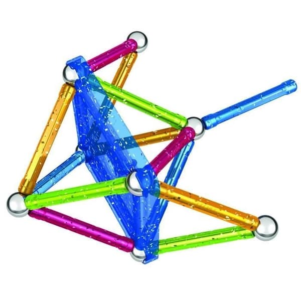 Byggset - GEOMAG - Glitter - 30 bitar - Flerfärgad - Från 3 år