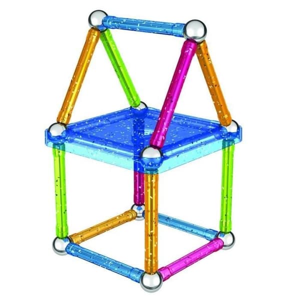 Byggset - GEOMAG - Glitter - 30 bitar - Flerfärgad - Från 3 år