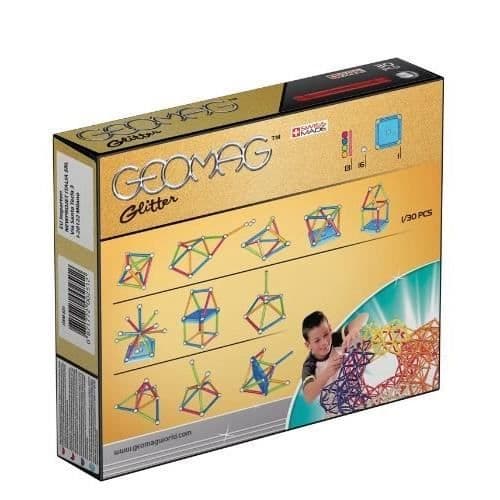 Byggset - GEOMAG - Glitter - 30 bitar - Flerfärgad - Från 3 år