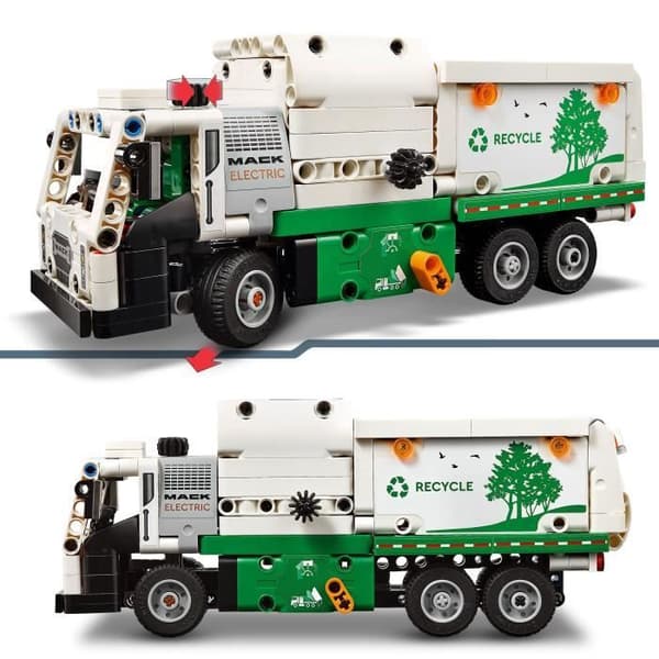LEGO® 42167 Technic Mack LR Elektrisk sopbil, Elektrisk lastbilsleksak, Återvinningsfordon