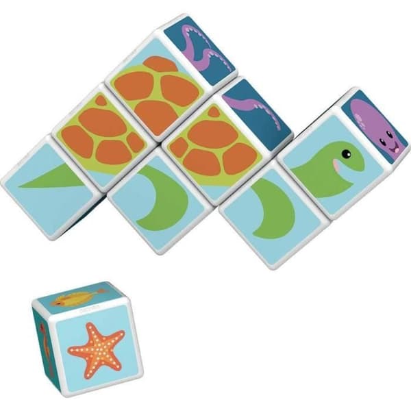 Byggleksak - GEOMAG - Geomag MagiCube Jungle Animals junior - Flerfärgad - Vit - Att montera själv