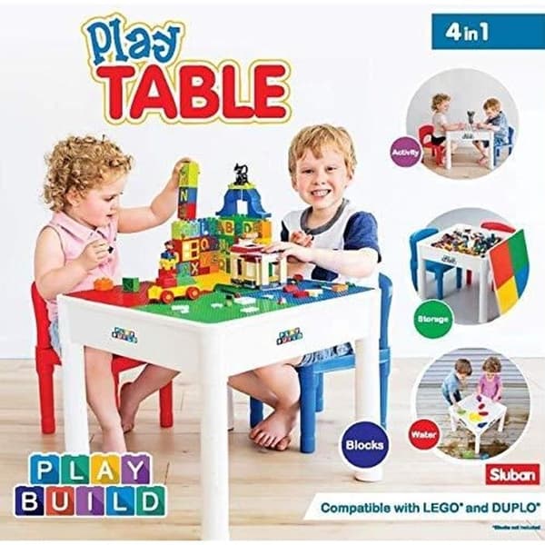 PlayBuild 4-i-1 Lekbordsset för barn - Bords- och stolset för barn, för aktiviteter i i 131