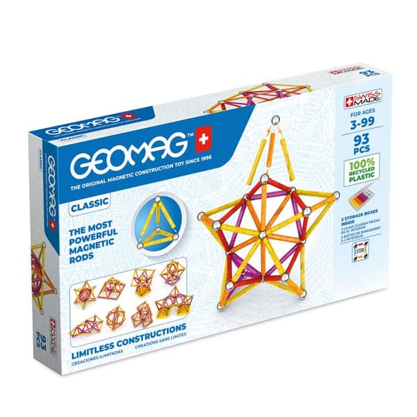 273 Geomag Classic Recycled 93 st - Miljövänlig och kreativ magnetisk byggsats - Byggleksaker - Unisex