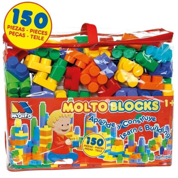 Byggspel - MOLTO - Blocks Bag 150 st. - Plast - Olika färger - Från 3 år