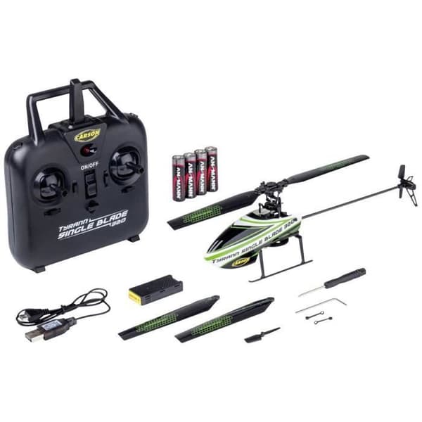Carson Modellsport Tyrann Single Blade 320 2.4G 100%RTF RC Helikopter - Vit och Grön