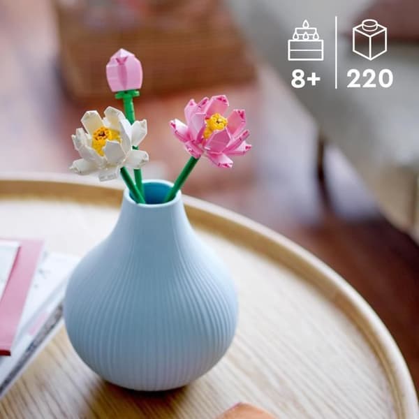 LEGO® 40647 Creator Lotusblommor, byggsats för flickor och pojkar från 8 år och uppåt, med 3 konstgjorda blommor
