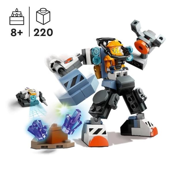 LEGO® 60428 City Space Construction Robot, Robotminifigurleksak med rymddräkt, Present för barn 6 år
