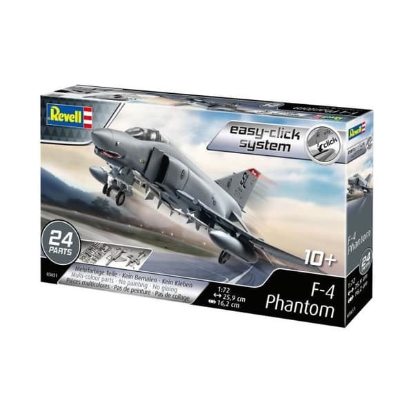 Militärflygplansmodell - REVELL - Modelluppsättning Easy-Click - F-4E Phantom - Unik färg