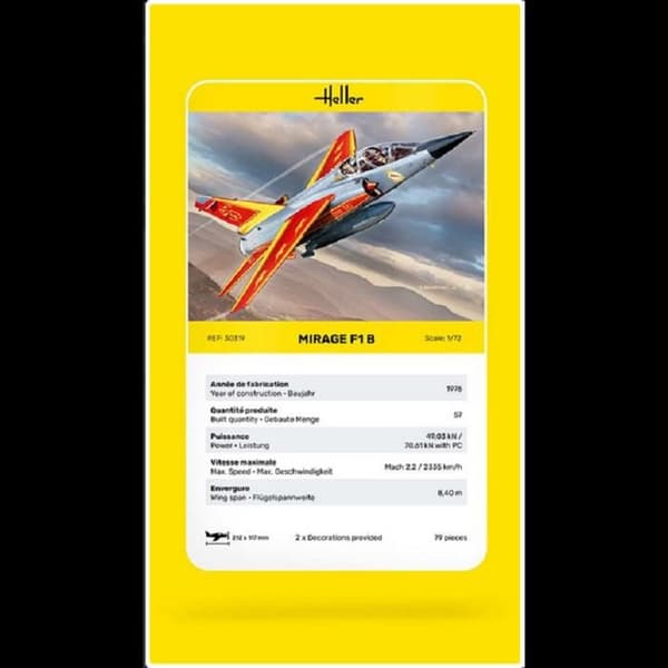 HELLER - Modellflygplan Mirage F1 B Heller 30319 1/72 - Modell Marmorera - Ref: 13047