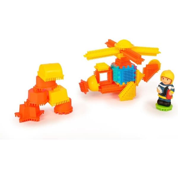 Bloko byggspel - Brandstationen - 100 Bloko - 2 3D-figurer - Barn - Flerfärgad - BLOKO