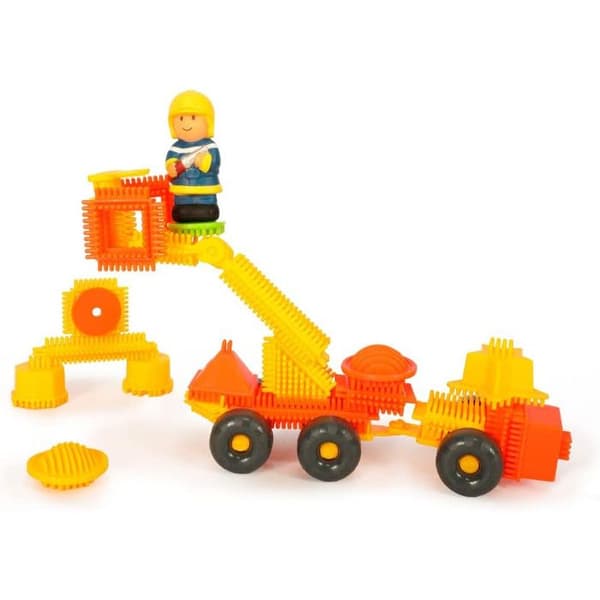 Bloko byggspel - Brandstationen - 100 Bloko - 2 3D-figurer - Barn - Flerfärgad - BLOKO