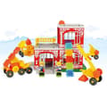 Miniatyrbild 2 av 5: Bloko byggspel - Brandstationen - 100 Bloko - 2 3D-figurer - Barn - Flerfärgad - BLOKO