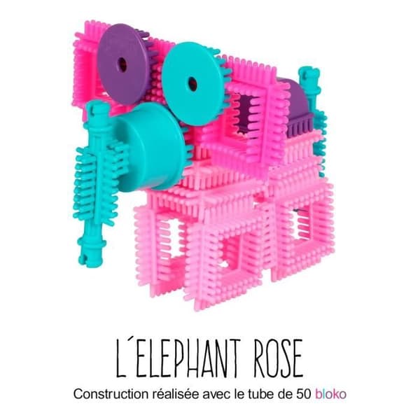 Tube of 50 BLOKO pink edition - 1st age konstruktionsspel