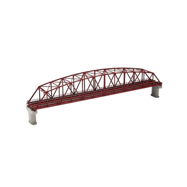 TOMIX N gauge 3221 dubbelspårig sångackord stor truss iron bridge (F) (röd) (med denna dubbelspåriga PC pier-2)
