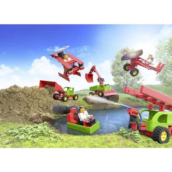 Kit att montera - FISCHER TECHNIK - Ingenjör - 12 fordon, flygplan och kranar - Att montera själv - Lego Technic